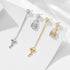 S925 Silver Long Chain tassel Asymmetric Zircon Earnail Key Lock Creative Eardrop - MOWTE
