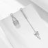 S925 Silver Long Chain tassel Asymmetric Zircon Earnail Key Lock Creative Eardrop - MOWTE