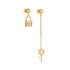 S925 Silver Long Chain tassel Asymmetric Zircon Earnail Key Lock Creative Eardrop - MOWTE