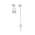 S925 Silver Long Chain tassel Asymmetric Zircon Earnail Key Lock Creative Eardrop - MOWTE