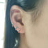 S925 pure silver round micro inlaid colored zircon ear buckle - MOWTE