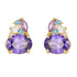 S925 pure silver colored gemstone earrings geometric oval purple zircon earrings - MOWTE