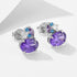 S925 pure silver colored gemstone earrings geometric oval purple zircon earrings - MOWTE