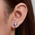 S925 pure silver colored gemstone earrings geometric oval purple zircon earrings - MOWTE