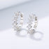 Round C-shaped diamond studded zircon earrings - MOWTE