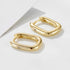 Geometric smooth oval U-shaped pure silver earrings - MOWTE