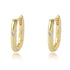 Geometric smooth oval U-shaped pure silver earrings - MOWTE