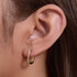 Geometric smooth oval U-shaped pure silver earrings - MOWTE