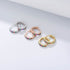 S925 sterling silver colored zircon earrings with ear loops for women - MOWTE
