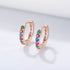 S925 sterling silver colored zircon earrings with ear loops for women - MOWTE