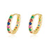 S925 sterling silver colored zircon earrings with ear loops for women - MOWTE