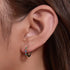 S925 sterling silver colored zircon earrings with ear loops for women - MOWTE
