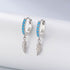 S925 pure silver turquoise feather ear clip earrings for women - MOWTE