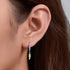 S925 pure silver turquoise feather ear clip earrings for women - MOWTE