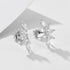 S925 silver geometric zircon earrings petal fan-shaped earrings for women - MOWTE