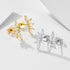 S925 silver geometric zircon earrings petal fan-shaped earrings for women - MOWTE