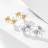 S925 pure silver small fresh diamond inlaid pearl zircon four leaf combination earrings - MOWTE