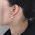 Geometric C-shaped shell bead silver ear nail women's 925 sterling silver pearl earrings - MOWTE