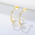 Geometric C-shaped shell bead silver ear nail women's 925 sterling silver pearl earrings - MOWTE