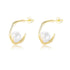 Geometric C-shaped shell bead silver ear nail women's 925 sterling silver pearl earrings - MOWTE