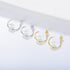Geometric C-shaped shell bead silver ear nail women's 925 sterling silver pearl earrings - MOWTE