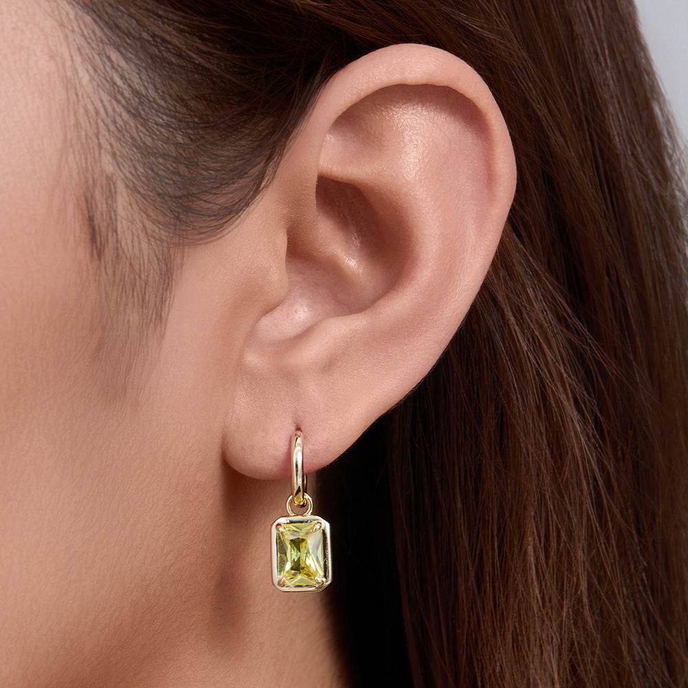 Light Luxury Zircon Inlaid Square Pendant Earrings - MOWTE