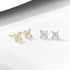 Four leaf clover zircon pure silver ear nail for ear hole sleep no need to remove earrings - MOWTE