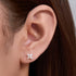 Four leaf clover zircon pure silver ear nail for ear hole sleep no need to remove earrings - MOWTE