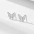 S925 pure silver full diamond butterfly earrings for women - MOWTE