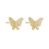S925 pure silver full diamond butterfly earrings for women - MOWTE