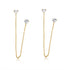 Earring set s925 pure silver chain earrings C-shaped ear buckle water drop zircon earrings - MOWTE