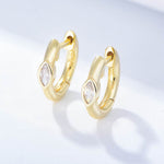 Earring set s925 pure silver chain earrings C-shaped ear buckle water drop zircon earrings - MOWTE