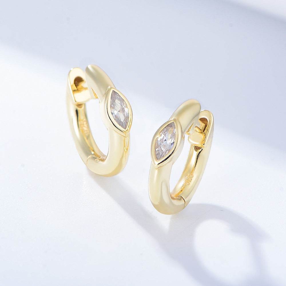 Earring set s925 pure silver chain earrings C-shaped ear buckle water drop zircon earrings - MOWTE