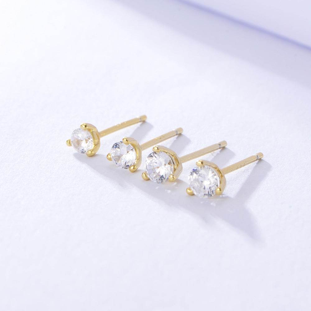 Earring set s925 pure silver chain earrings C-shaped ear buckle water drop zircon earrings - MOWTE