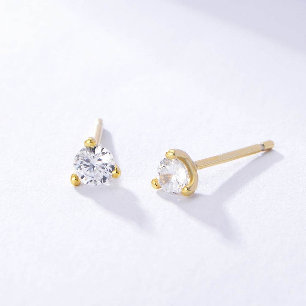 Earring set s925 pure silver chain earrings C-shaped ear buckle water drop zircon earrings - MOWTE