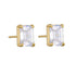S925 pure silver geometric block zircon earrings - MOWTE