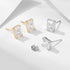 S925 pure silver geometric block zircon earrings - MOWTE