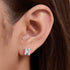 S925 pure silver geometric block zircon earrings - MOWTE