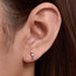 S925 pure silver one-piece micro inlaid colorful zircon versatile square earrings - MOWTE