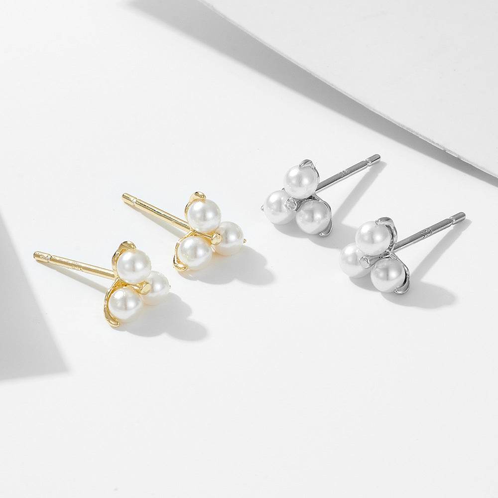 S925 sterling silver pearl earrings - MOWTE
