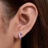 S925 pure silver heart-shaped pink zircon earri1ngs for women - MOWTE