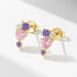 S925 pure silver heart-shaped pink zircon earri1ngs for women - MOWTE