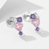 S925 pure silver heart-shaped pink zircon earri1ngs for women - MOWTE