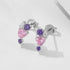 S925 pure silver heart-shaped pink zircon earri1ngs for women - MOWTE