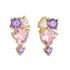 S925 pure silver heart-shaped pink zircon earri1ngs for women - MOWTE