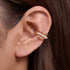 S925 pure silver geometric hollow diamond inlaid ear clip without ear hole earrings - MOWTE