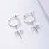 925 sterling silver ear buckle cross earrings for women - MOWTE