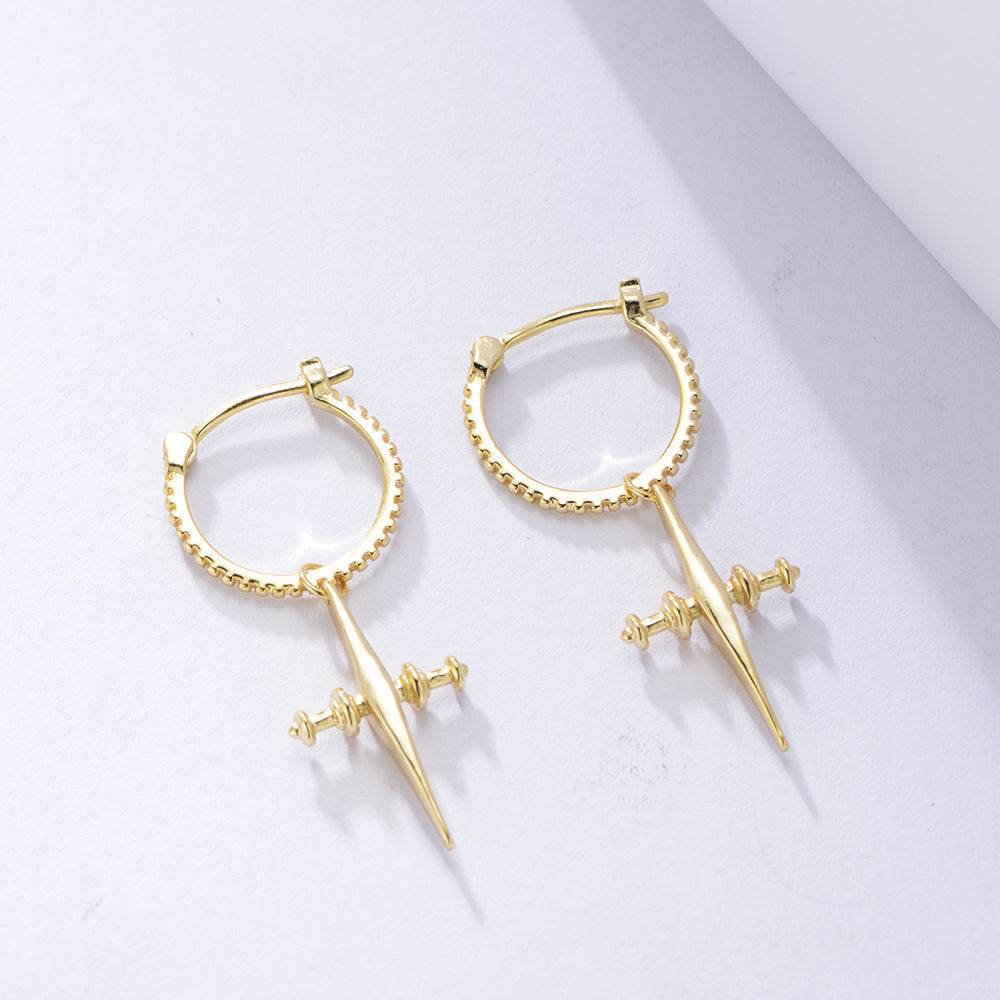 925 sterling silver ear buckle cross earrings for women - MOWTE