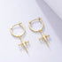 925 sterling silver ear buckle cross earrings for women - MOWTE