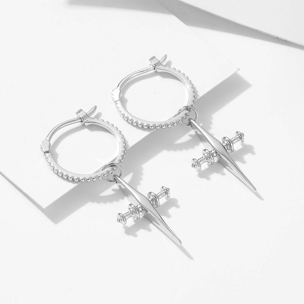 925 sterling silver ear buckle cross earrings for women - MOWTE